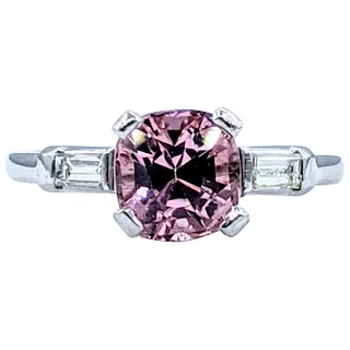 Bright Pink Tourmaline & Diamond Dress Ring