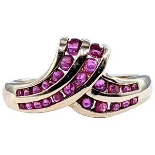 Stylish Ruby & 14K Gold Dress Ring