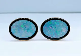 Opal & Onyx 14k Cufflinks