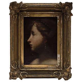 PERFIL DE DAMA SIGLO XIX Óleo sobre tela 45 x 36 cm | PERFIL DE DAMA 19TH CENTURY Oil on canvas 17.7 x 14.1" (45 x 36 cm)