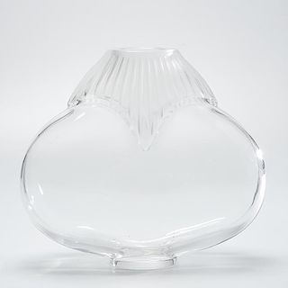Lalique colorless and frosted glass vase