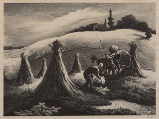 Thomas Hart Benton - "Loading Corn (Shucking Corn)" 1945