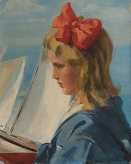 William Wallace Gilchrist - Peggy with the Sailboat