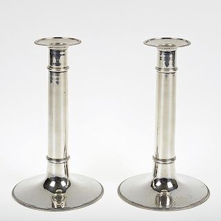 Modern appeal Austro-Hungarian silver candlesticks