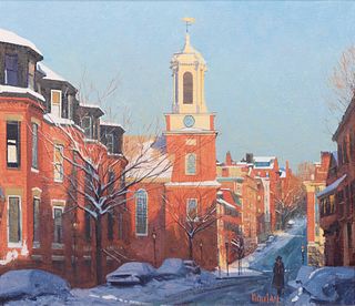 Thomas Russell Dunlay - "Mt. Vernon St. Winter Afternoon, Boston Ma." 1984