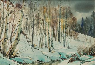 John Whorf - Winter Birches
