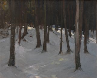 Attr. to Charles H. Woodbury - Bare Trees in Winter