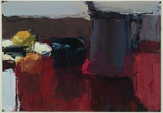 Stuart Shils - "Still Life with Red Table and Dark Shapes" 1995