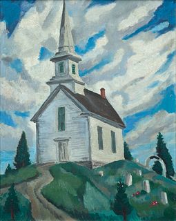 Bertram Hartman - "Church Near Stonington on Deer Isle Maine"