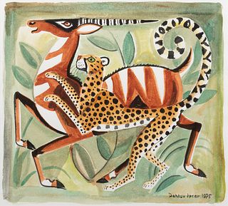 Dahlov Ipcar - "Cheetah & Antelope" 1995