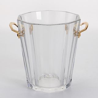 Baccarat cut crystal, gilt metal champagne bucket
