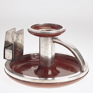 Cadinen silver mounted terracotta ashtray