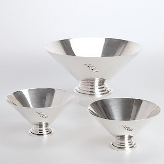 (3) Tuttle for Brand-Chatillon sterling bowls