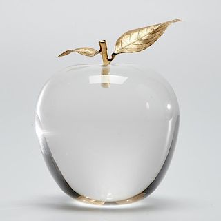 Cartier crystal and gilt sterling paperweight