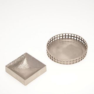 (2) Josef Hoffman for Neue nickel plated dishes