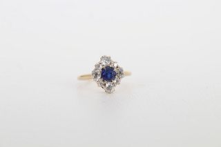 Sapphire & Diamond Petite Gold Ring