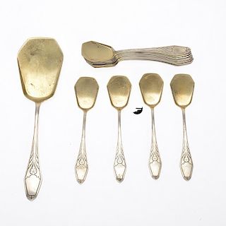 Set (12) Schwartzkopf .800 silver dessert spoons