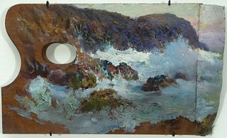 William Partridge Burpee - Burpee's Palette with Blackhead, Monhegan Island c. 1926