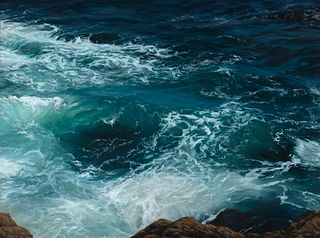 Sally Ladd Cole - "Waves Against Gull Rocks"