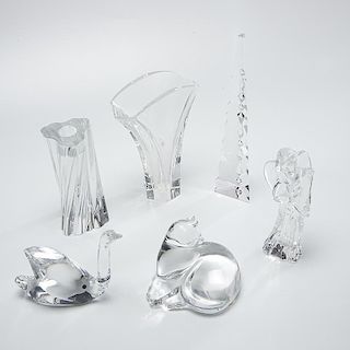 Group (6) Baccarat crystal articles and figures