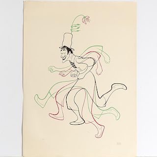 Al Hirschfeld, color lithograph