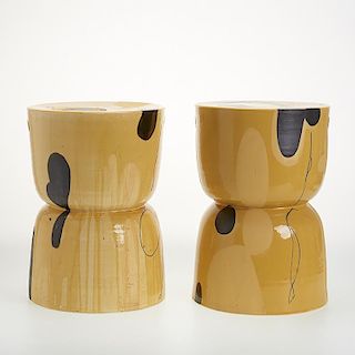 Reinaldo Sanguino, pair ceramic stools