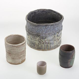 Group (4) contemporary studio pottery vessels
