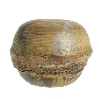 Large Takaezu stoneware Moonpot with rattle