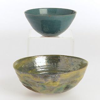 Beatrice Wood, (2) ceramic bowls