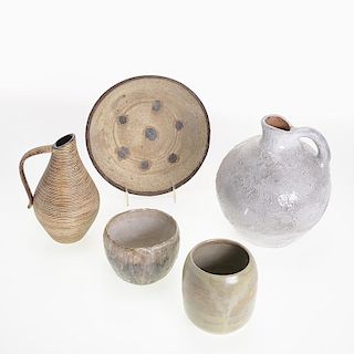 Group signed Studio Pottery vessels