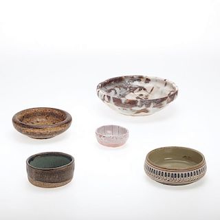 Collection signed Studio Pottery bowls