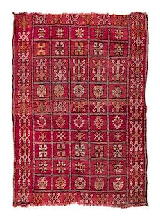 A Moroccan Wool Rug 6 feet 7 inches x 4 feet 8 inches.