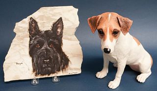 Danbury Mint Terrier and Marble Plaque