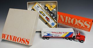 Two Winross Diecast Tractor Trailers