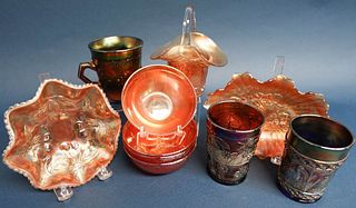 10 Pieces of Carnival Glass