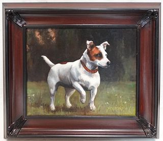 Oil on Canvas of a Terrier Dog