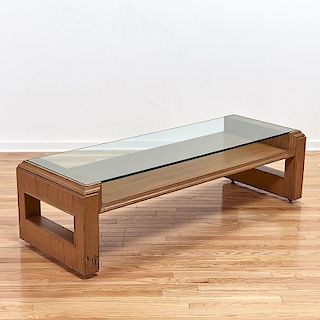 James Mont glass top coffee table