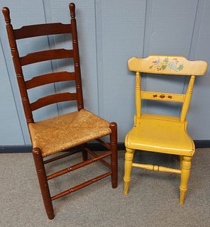 Ladderback Chair and Plank Seat Chair