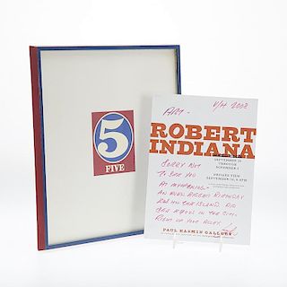 Robert Indiana, silkscreen and signed note