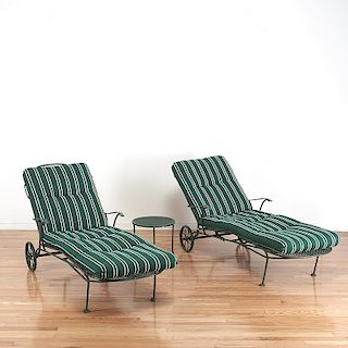 Pair Russell Woodard "Sculptura" chaises and table