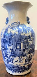 Blue & White Ironstone Vase