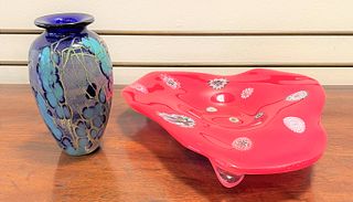 Pair Post Modern Vase and Candy Dish