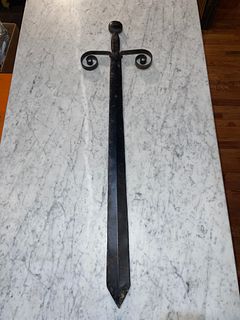 Antique Hand Wrought Cast Metal Sword