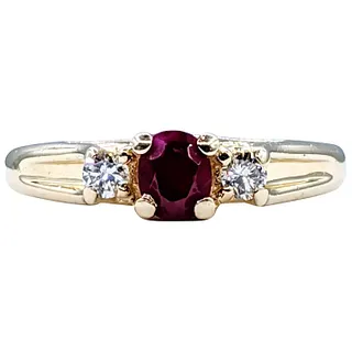 Deep Red Ruby & Diamond Dress Ring