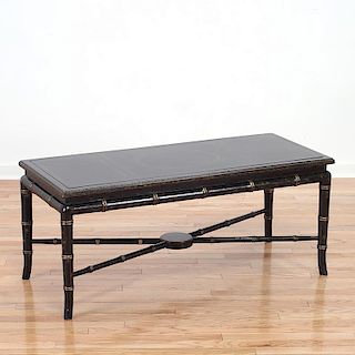 Chinoiserie lacquered faux bamboo coffee table