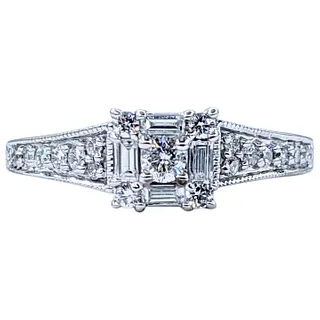 Stylish Diamond Frame Engagement Ring