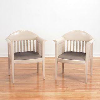 Pair Eliel Saarinen "White Chairs"