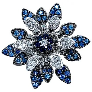 Diamond and Sapphire Spinning Flower Ring