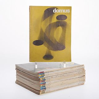 Collection (16) vintage issues of Domus magazine