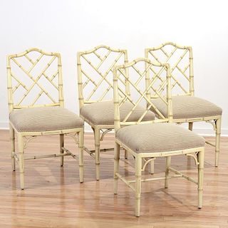 Set (4) Hollywood regency bamboo style chairs